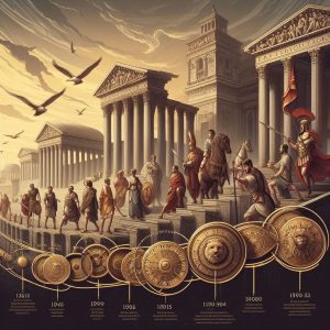 A timeline graphic that highlights these pivotal years in the formation of the Roman Empire.